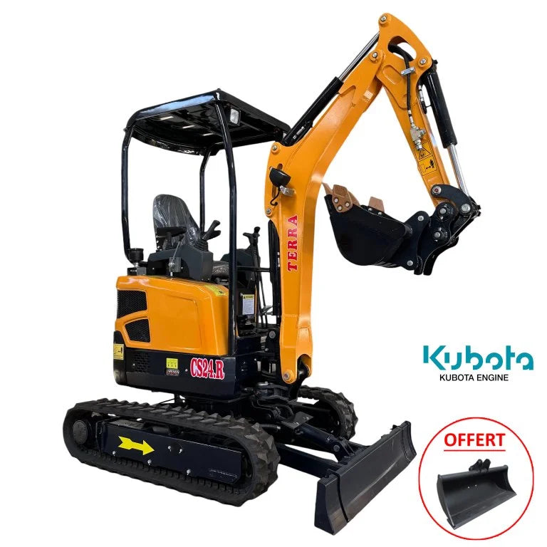Mini Pelle TERRA CS24.R – Diesel 24 CV, 2 180 kg, Déport Hydraulique, Voie Variable neuve