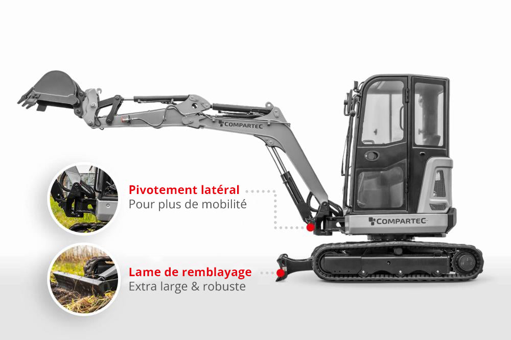 Mini-pelle Bobmaster Ultimate neuve – 2680 kg, diesel Yanmar, bras articulé neuve