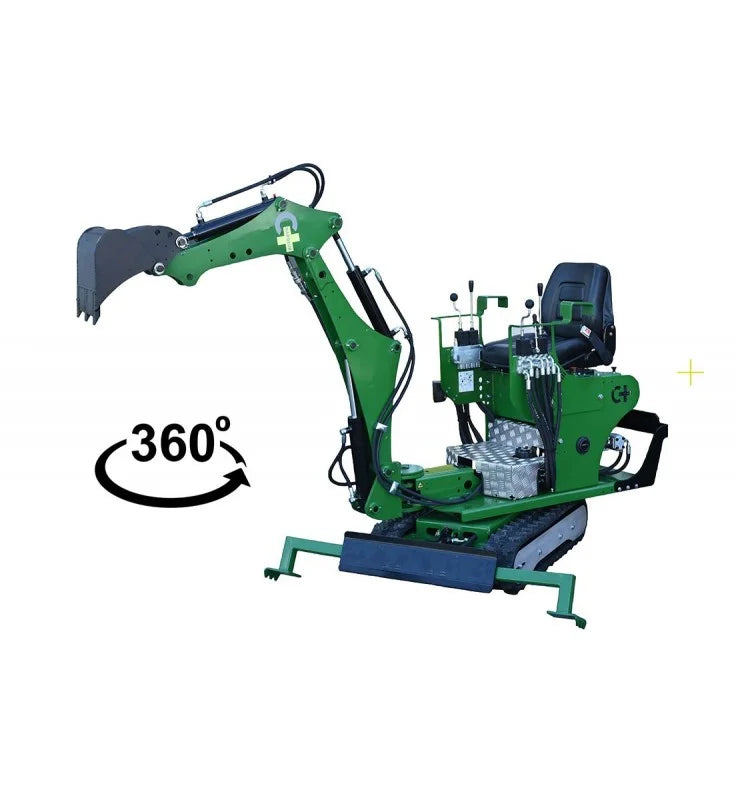 Mini Pelle La Libellule – 425 kg, Moteur Essence 9,5 CV, Bras Déportable Hydraulique,neuve