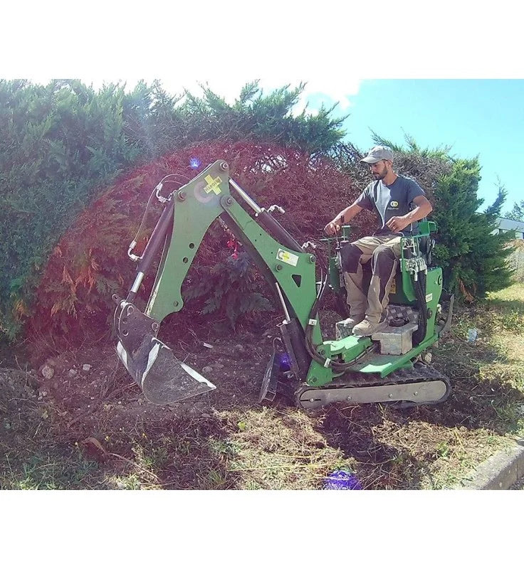 Mini Pelle La Libellule – 425 kg, Moteur Essence 9,5 CV, Bras Déportable Hydraulique,neuve