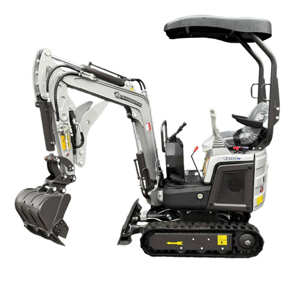 Mini-pelle Rhinoceros KS10-8 – 10 CV, Moteur Diesel Monocylindre Koop, 1000 kg | Hydraulique italienne Premium neuve