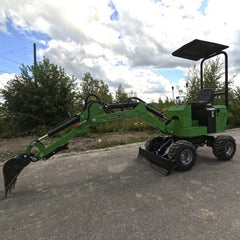 Mini-pelle sur roues Caivu HFT7 3500-4000 kg moteur diesel 40-50 CV profondeur creusement 3 m neuve